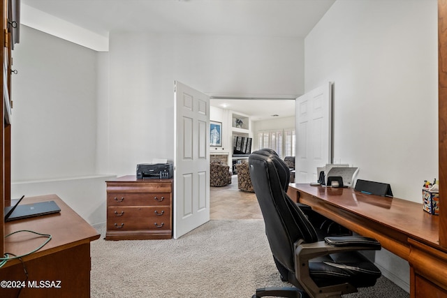 view of carpeted office