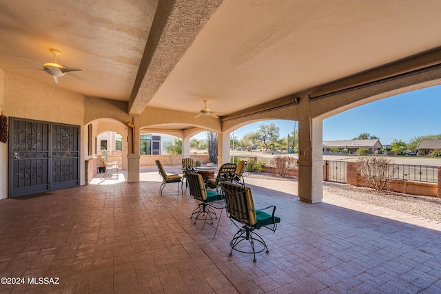 view of patio / terrace with ceiling fan