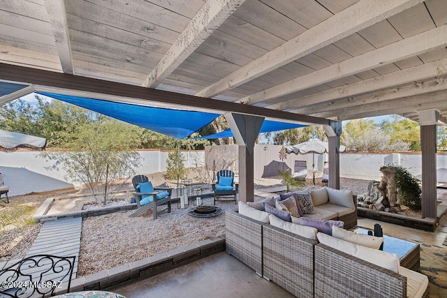 view of patio featuring an outdoor hangout area