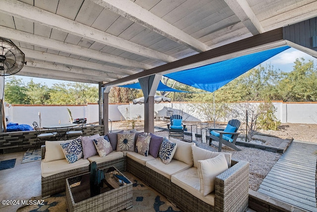 view of patio with an outdoor living space