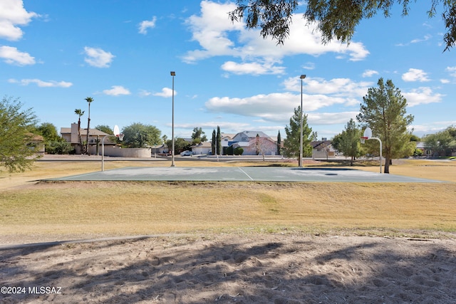 surrounding community with basketball court