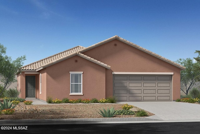 view of front of property featuring a garage