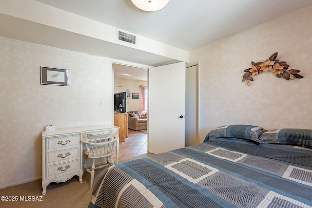 view of carpeted bedroom