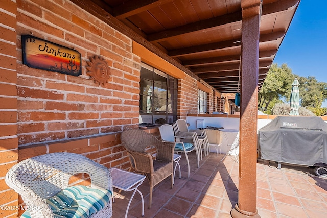 view of patio featuring area for grilling