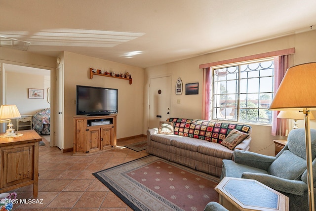 view of tiled living room