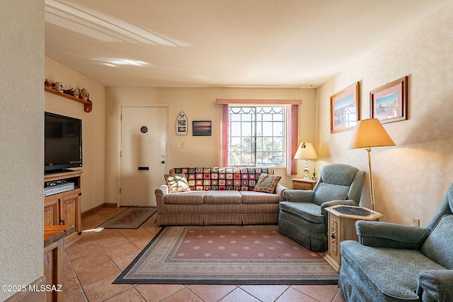 view of tiled living room