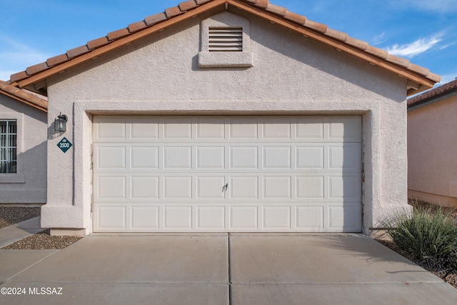 view of garage