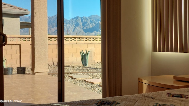 doorway with a mountain view