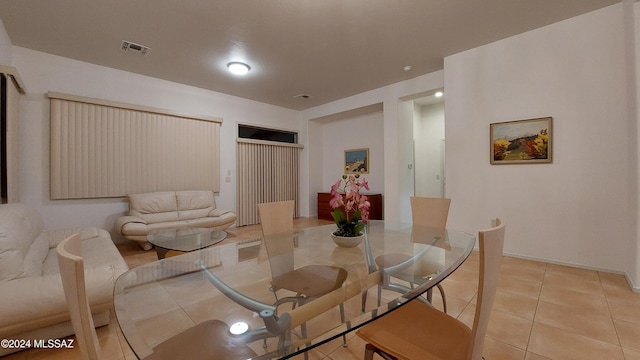 view of tiled dining area