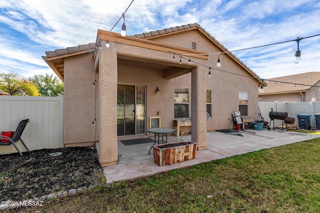 21330 E Reunion Rd, Red Rock, AZ 85145 - rear view of property with a patio area, stucco siding, and a tiled roof