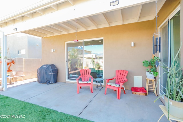 view of patio with area for grilling