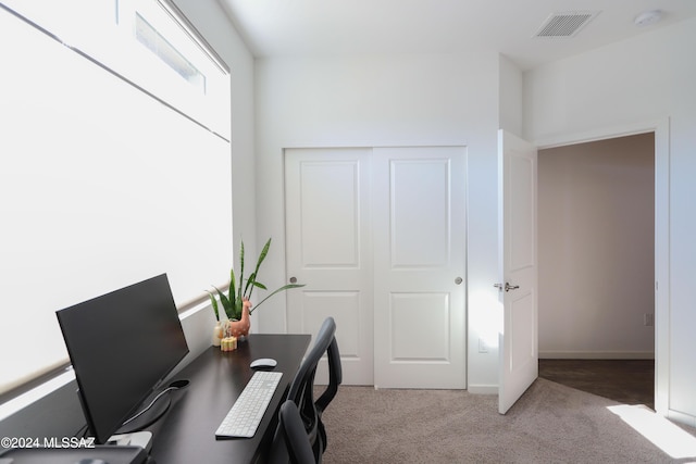 view of carpeted office