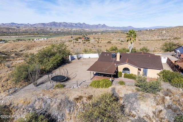 aerial view featuring a mountain view