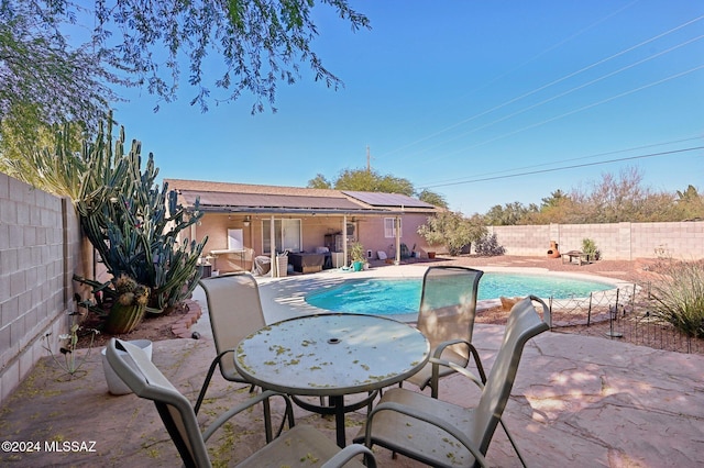 view of pool featuring a patio area