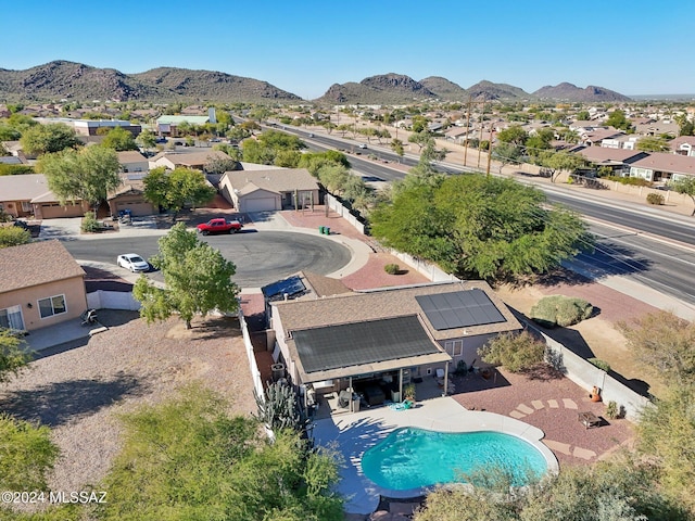 aerial view featuring a mountain view