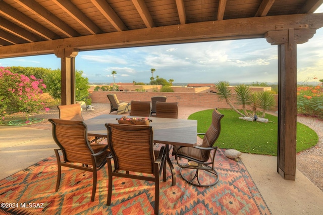 view of patio / terrace with outdoor dining area and a fenced backyard