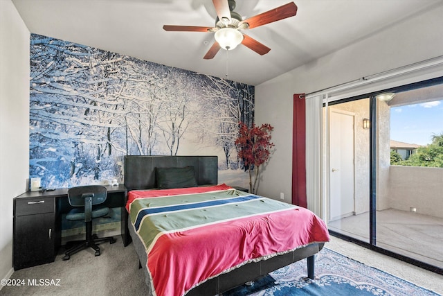 bedroom featuring ceiling fan