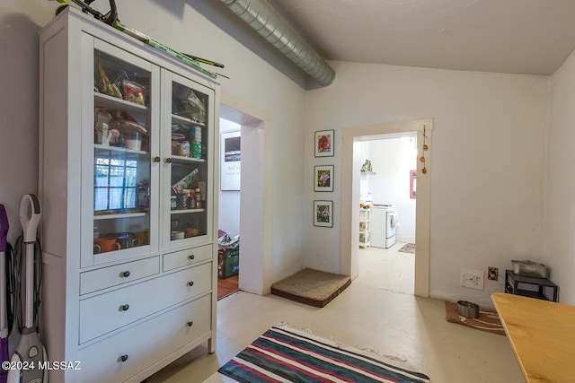 interior space with lofted ceiling