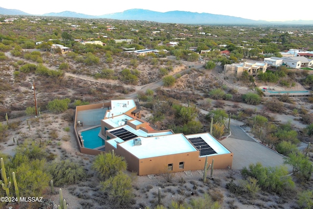 aerial view with a mountain view