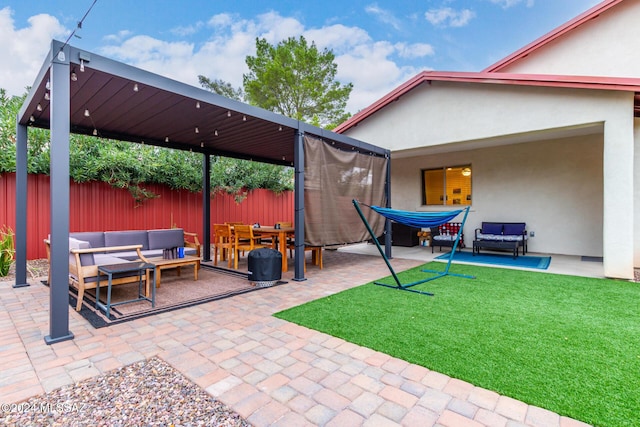 view of patio with an outdoor living space