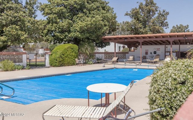 view of pool featuring a patio area