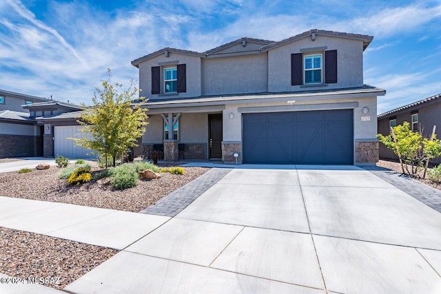 view of front of house with a garage