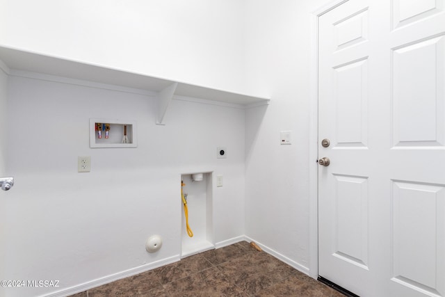 laundry area featuring electric dryer hookup, hookup for a gas dryer, and hookup for a washing machine