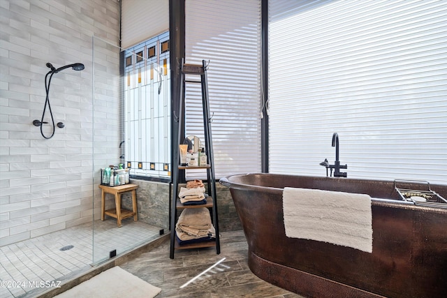 bathroom featuring walk in shower