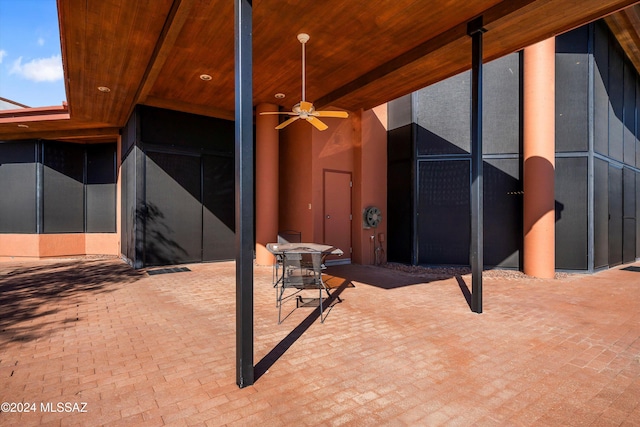 view of patio / terrace featuring ceiling fan