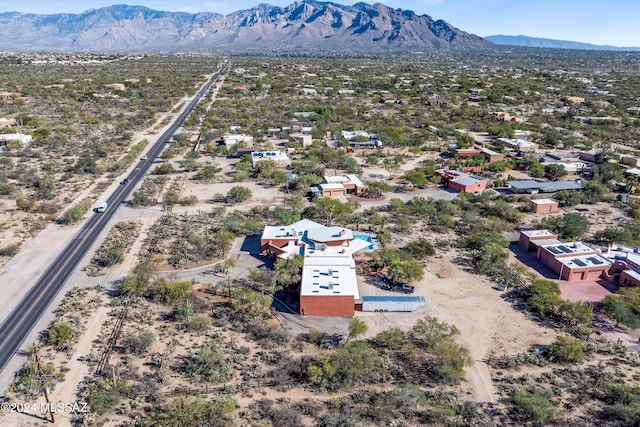 aerial view with a mountain view