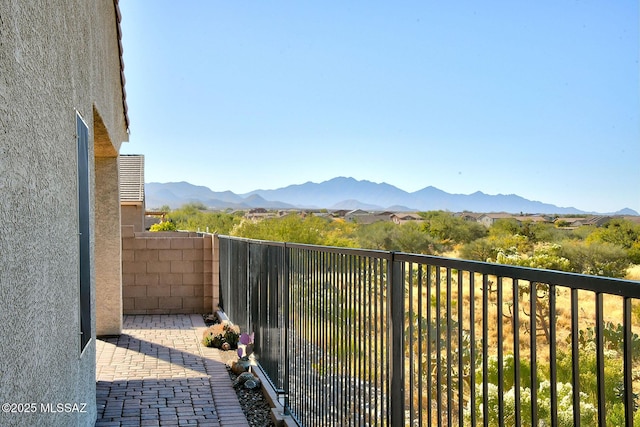 balcony with a mountain view