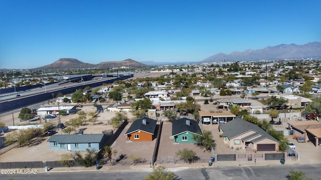 drone / aerial view with a mountain view