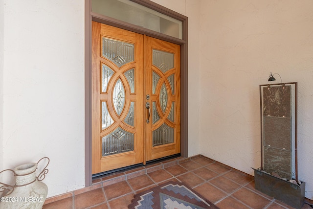 doorway to property with french doors