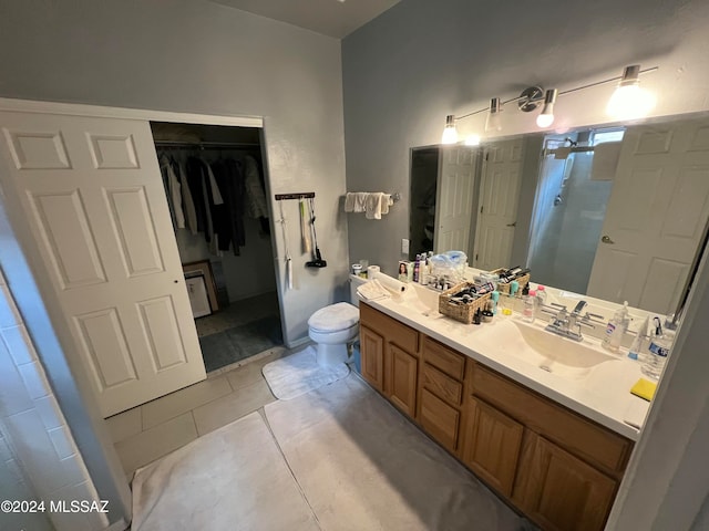 bathroom with vanity and tile patterned floors