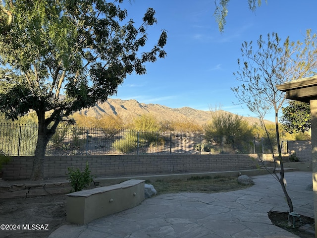 view of yard featuring a mountain view