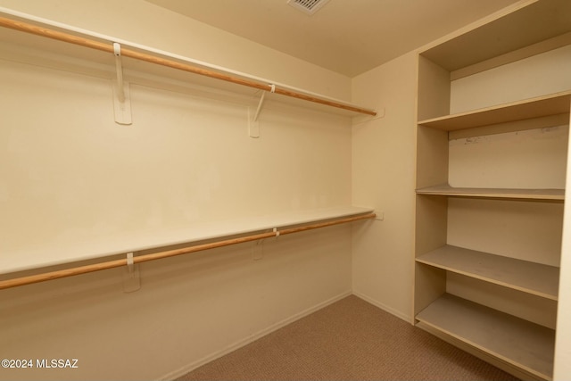 walk in closet featuring carpet