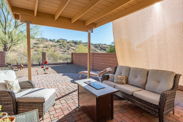 view of patio with an outdoor hangout area