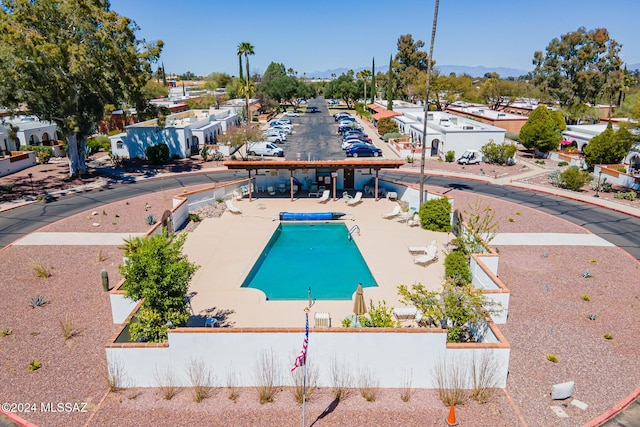 pool with a patio