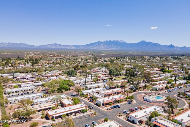 aerial view with a mountain view