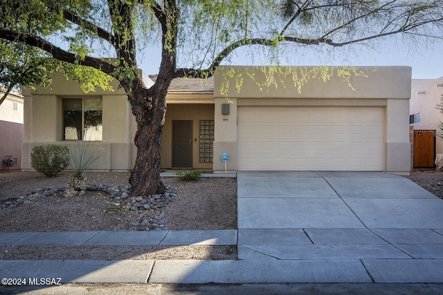 view of front facade with a garage