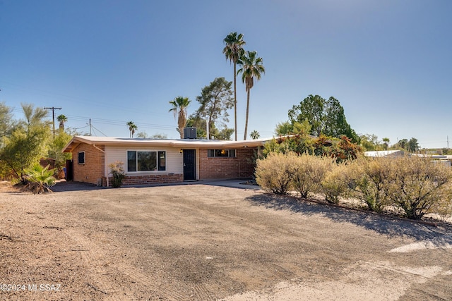 view of single story home