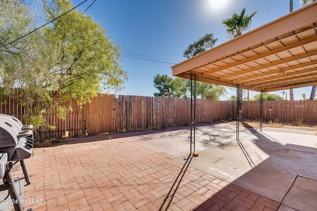 view of patio featuring area for grilling