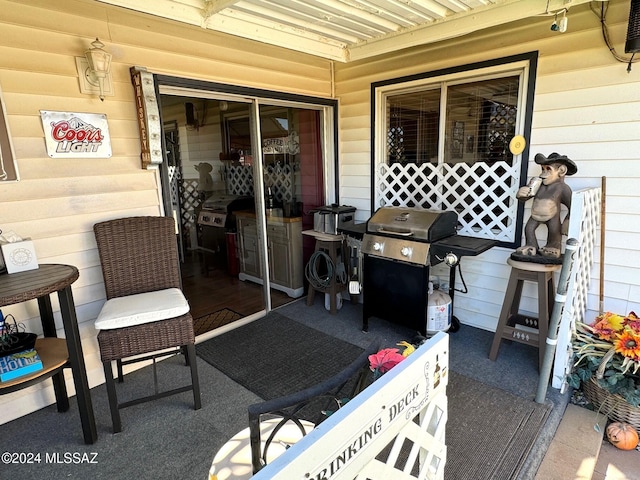 view of patio with area for grilling