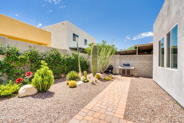 view of patio / terrace featuring a grill