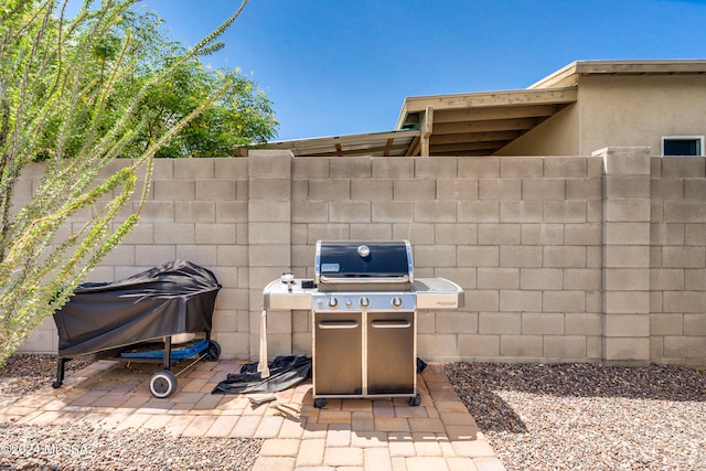 view of patio featuring grilling area