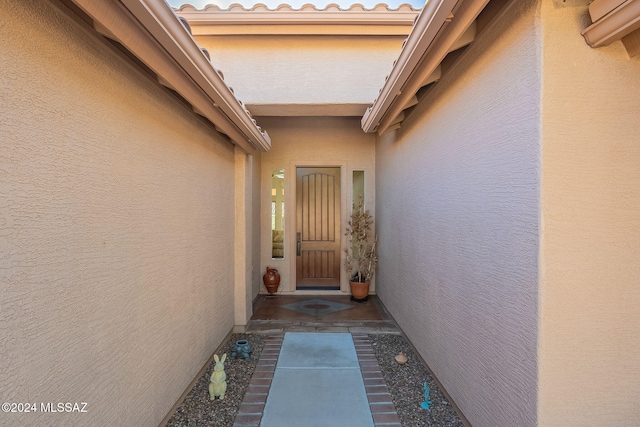 view of doorway to property