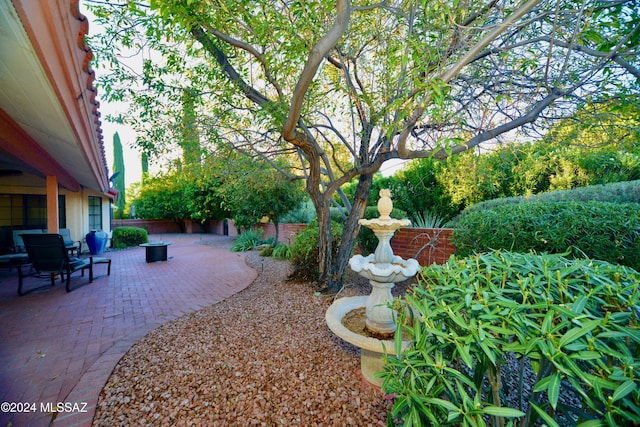 view of yard featuring a fenced backyard and a patio