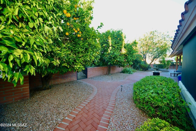 view of yard featuring a fenced backyard and a patio