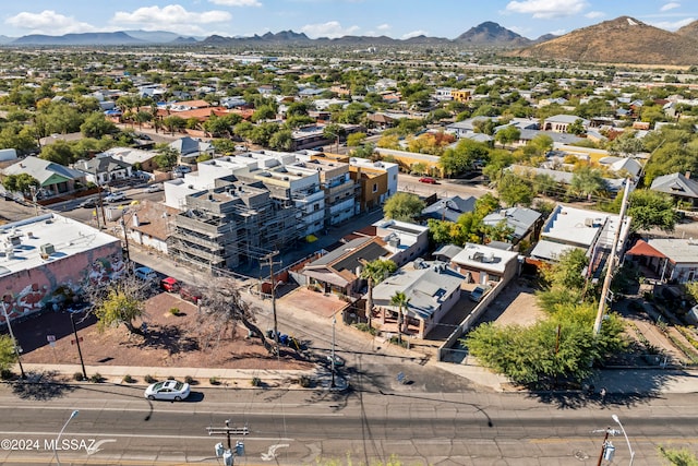 bird's eye view with a mountain view