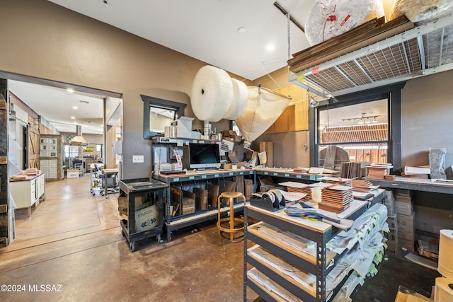 miscellaneous room featuring concrete flooring